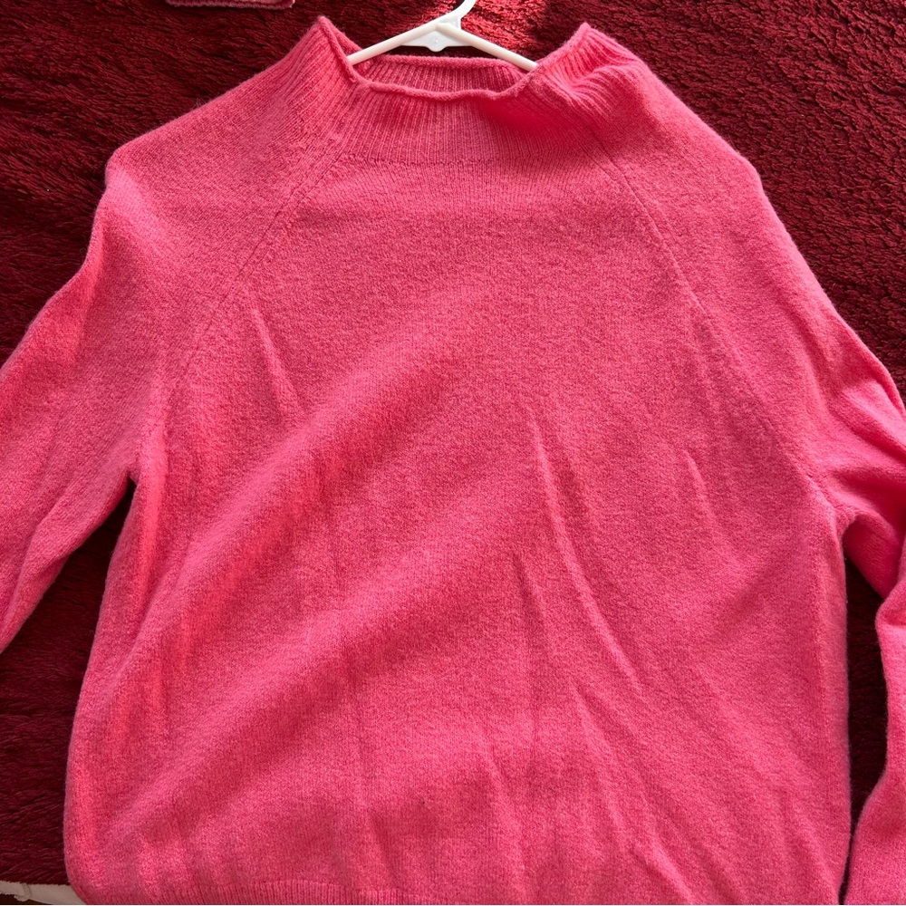 Jcrew Pink Mock Neck Sweater